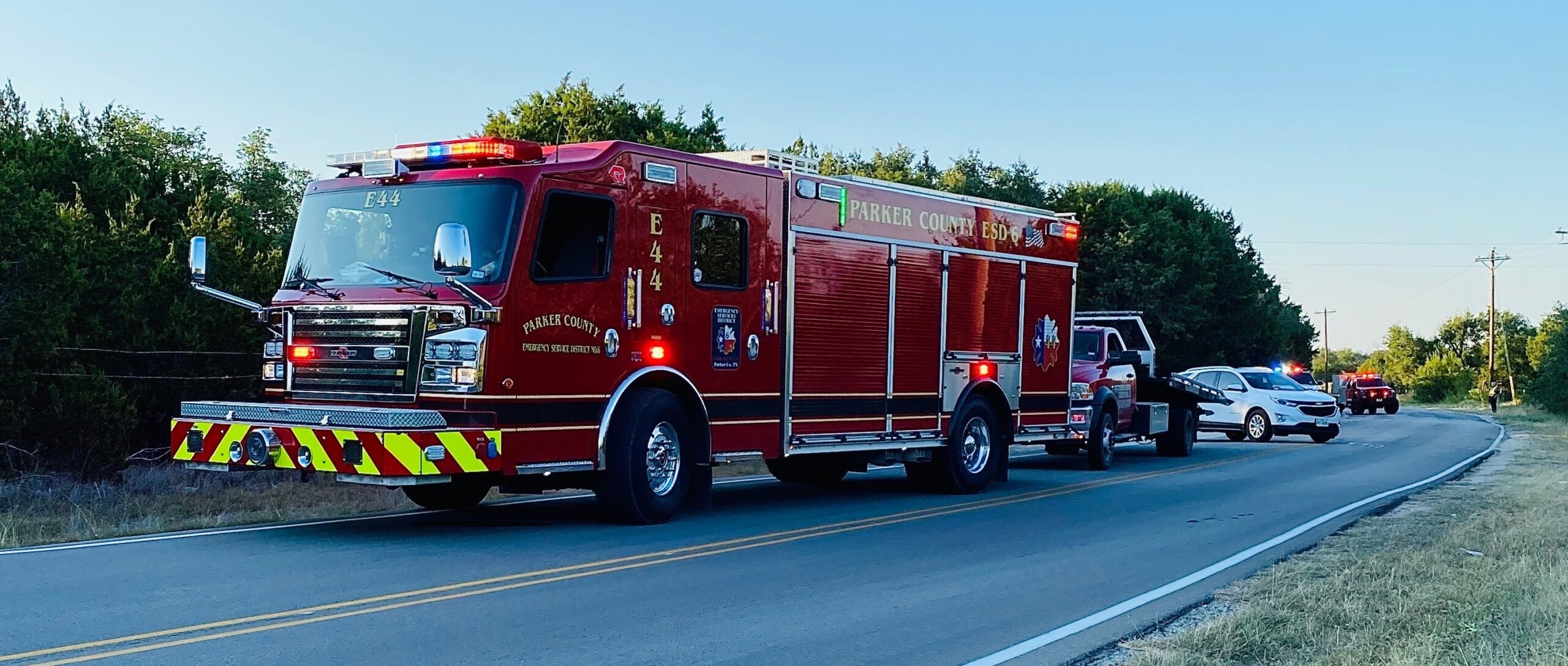 Fire engine at work, Parker County ESD 6
